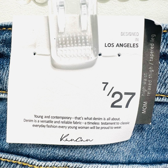 KanCan Mom High Rise Ripped Distressed Tapered Leg Denim Jeans Size 27/7 - Picture 8 of 8